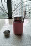 亨禄玻璃杯便携外带学生水杯刻度牛奶杯豆浆早餐杯子茶杯刻字定制 250ml黑色刻度+粉杯套(无刻字) 实拍图