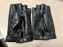 佳烜真皮半指手套男冬季开车骑行时尚露指机车防滑加绒羊皮半截手套薄 黑色(加绒) L 实拍图