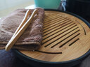 凝雅 陶瓷简约日式储水干泡盘家用办公茶盘迷你竹制现代功夫茶具托盘 日月禅风黑(大号25cm) 实拍图