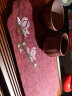 哲明 手绘茶铺茶席防水小号垫干泡茶台麻布茶杯垫禅意布艺茶盘垫 红色-玉兰 实拍图