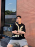 迪伽达美式高街短袖t恤男夏季新款垫肩款欧美潮牌hiphop小领口上衣 RCXQ-T35黑色 XL 晒单实拍图