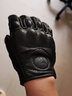 摩多狼摩托车手套真皮防风防摔舒适越野机车骑行骑士装备 黑/全指短款[柔软真羊皮]网眼透气 M[双指触屏灵敏] 实拍图