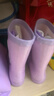迪士尼儿童雨鞋女童雨靴小学生胶鞋宝宝水鞋女孩公主爱莎中小童雨具套装 紫雨鞋+可拆棉套 /棉套款拍大一码 29 内长19cm 实拍图