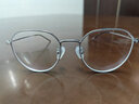 明月镜片 眼镜近视女修颜时尚钛架配镜防蓝光护目高清定制眼镜框36055 C2银色 实拍图
