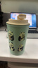 CUP MYSTERY熊猫保温杯陶瓷覆层内胆咖啡杯桌面卡通创意保温保冷办公车载水杯 绿色 实拍图