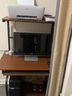 木匠印记电脑桌现代简约写字桌家用学习桌台式办公双层带打印机位电脑桌子 拉丝黑橡木色黑架80cm 实拍图