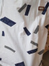 啄木鸟纯棉短袖t恤女白色半袖体恤夏装2024年新款韩版宽松女士夏季上衣 810蓝色方块 XL 建议125-140斤 实拍图