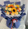 浪漫季节开学季鲜花同城配送向日葵混搭香槟玫瑰花束表白生日礼物送老公 3朵向日葵+3朵香槟-泡泡 今日送达-可预约送花时间 实拍图