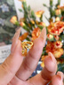 中国黄金（CHINA GOLD）碎冰冰素圈18k金耳钉女2026年新款耳饰生日七夕情人节礼物送女友 京速达-18k金满天星耳扣 实拍图