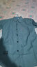 舻白 春秋男士七分袖衬衫纯色口袋宽松版商务大码男装衬衣时尚潮 灰绿+卡其 L 实拍图