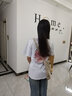 妙奕嘉短袖t恤女纯棉白色夏季2025年新款显瘦遮肚宽松潮流长款半袖上衣 粉色字母白色短袖【白标纯棉】 M 【建议 100斤内】 实拍图
