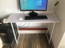 OIMG 电脑桌台式小桌子家用简约办公租房卧室小型学习写字桌简易书桌 【加固款】100*37白柳木纹+白架 实拍图