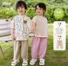 嘟嘟家宝宝套装夏季男童短袖长裤两件套女童防蚊裤夏款儿童装 粉色 80 实拍图
