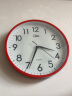 康巴丝（Compas）挂钟 创意简约钟表客厅石英钟表挂墙时钟 c2855 红色 26cm直径 实拍图