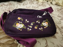 瑾安（JINAN）妈妈女包单肩斜挎包中老年人妇女士斜跨帆布小包包零钱老人斜背包 紫色 实拍图