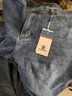 AEMAPE/美国苹果 高端牛仔裤男秋冬季男裤2026年商务休闲宽松直筒裤子男 079灰黑蓝色【春秋款】 36 实拍图