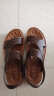 宜驰（EGCHI）凉鞋男士凉拖户外头层牛皮透气沙滩鞋 12129 棕色 42 实拍图