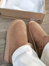 百思图冬商场新款加绒雪地靴保暖大棉鞋厚底女短靴LD520DD3 驼色 39 实拍图