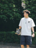 NODE SPORTS品牌联名短袖T恤男夏季新款短袖男女情侣打底衫透气百搭运动上衣 黑色（B） L (建议体重130-155斤) 实拍图