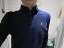 与狼共舞【纯棉舒适】POLO衫男装秋季经典轻商务通勤百搭长袖POLO衫轻正装 001黑色 180/96A 实拍图