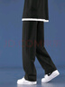 Foss Phil纯棉直筒裤子男士冬季秋款垂感黑色休闲运动卫长裤宽松阔腿裤男 潮牌718-K628黑色加绒 L 【建议130-150斤】 实拍图