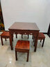 虎大师红木家具缅甸花梨（学名：大果紫檀）实木方桌八仙桌中式古典明清家具餐桌组合 85cm八仙桌配4凳 实拍图