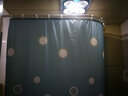 圣莎兰恩 浴室浴帘杆转角浴帘弧形浴杆套装弧型L型浴室浴帘布套装免打孔 免打孔烤漆白伸缩A款+浴帘+环 实拍图