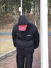 杭潮社【买一送一包邮】棉衣男冬季加厚棉袄外套连帽羽面包绒服衣服男 黑色【送围巾】 XL 实拍图