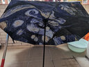 创意三折晴雨两用雨伞女  学生男士潮流小黑胶防晒遮阳伞 小清新户外便携折叠太阳伞 梵高 实拍图