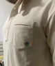 马登工装美式休闲半开襟立领卫衣男cleanfit翻领针织Polo衫男士春上衣 米白色 S 实拍图
