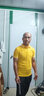 汉角 夏季男士短袖t恤纯棉修身翻领反领有领带领上衣服polo打底衫男装 黄色 M/165【100斤以下】 实拍图