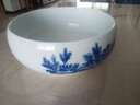 芊堂苑水仙花盆陶瓷家用大号室内无孔铜钱草一叶莲碗睡莲多肉紫砂鱼缸盆 水培白瓷（山水） 18-19cm 实拍图