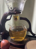 正扬玻璃自动茶具懒人整套磁吸茶壶防烫高档泡茶器功夫杯茶盘套装家用 自动(迎客)金色把杯+茶罐+长琴胡黑 实拍图