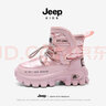 JEEP吉普儿童雪地靴冬季加绒加厚大棉棉鞋女童秋冬马丁靴 粉色33 实拍图