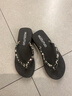 HUJIUTUO拖鞋人字拖女夏时尚外穿浴室防滑夹脚凉拖鞋平底海边沙滩鞋1.5cm 黑色1.5cm 正常码 39 实拍图