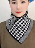 畅印新款时尚围脖男秋冬季保暖护颈韩版百搭脖套三角巾围巾防寒假领子 单件-千鸟格黑色 实拍图