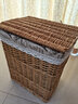 金柳 家居收纳筐脏衣篮篓收纳篮藤编有盖储物箱 浅蒸柳+铁塔里布 大号 实拍图