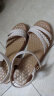 红蜻蜓女凉鞋夏季休闲坡跟女鞋透气妈妈凉鞋编织软底 WTK9194米色38 晒单实拍图