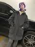 原形派克服女中长款连帽2024春季新款韩版收腰羊羔毛加厚棉服外套 灰色 M 实拍图