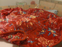 富安娜家纺毛毯结婚加厚毯子冬季加大盖毯被保暖8斤双层云毯红200*230cm 实拍图