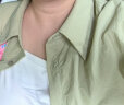 茵曼（INMAN）明星同款|UPF100+防晒衣休闲长袖开衫衬衫2024夏女新款外套上衣 防晒衬衫-薄荷曼波 M 晒单实拍图