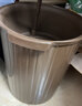 收米带过滤网塑料茶渣桶茶水桶功夫茶漏废水倒掉泡茶叶收纳垃圾桶小号 棕色1个装 实拍图