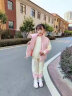 贝孩趣女童运动套装秋冬装2023新款时髦洋气大童儿童冬款加绒加厚三件套 粉色 120码(建议身高105-115厘米) 晒单实拍图