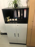 竹筠樓（ZHUJUNLOU） 木质办公柜落地式带锁文件柜资料柜打印机柜茶水柜矮柜 黑色+白门 60长*40深*120高   两门柜 实拍图