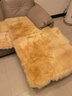 牧诺纯羊毛沙发垫真皮沙发垫子加厚长毛绒坐垫欧式皮毛一体羊毛毯 奶茶色 50*50厘米 实拍图