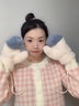 素锦初澜 手套女秋冬季学生可爱卡通毛绒绒加绒加厚冬天手套女生挂脖连指 蓝灰色（店长推荐） 均码通用 实拍图