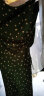 尚都比拉法式复古波点连衣裙秋季中长款抽褶收腰显瘦吊带裙 绿底波点 XL  晒单实拍图