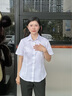 海澜之家（HLA）短袖衬衫女夏季款商务通勤纯色抗菌正装衬衣女装 【抗菌】漂白Y0 35 155/80A 实拍图