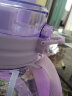 炫齿 水杯大容量女夏季天带吸管网红大肚杯水壶儿童水瓶便携塑料杯子 1309ML大容量紫色+升级背带 双饮杯+2张贴纸+3D+喝水目标 实拍图