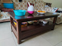 尊鲨 全实木茶几中式茶桌客厅家具双层带抽屉多功能长方形办公室茶台 120*60*50带抽 仿古色 实拍图